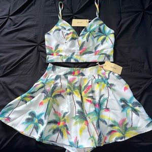 Forever 21 Tropical Print Two-Piece Set